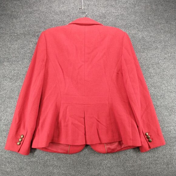 Talbots Women's Single Breasted Blazer Suit Jacket Red 12 Wool Blend - Picture 6 of 13